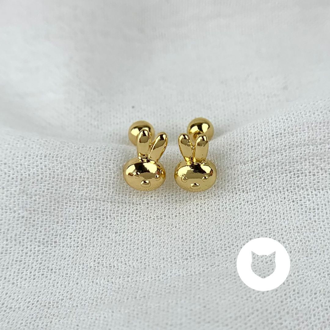 ARETES DE BAÑO DE ORO CONEJO AB0471G36
