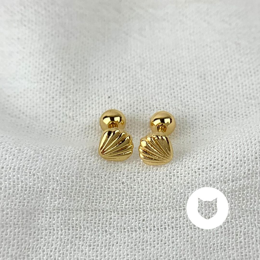 ARETES DE BAÑO DE ORO CONCHA AB0473G30