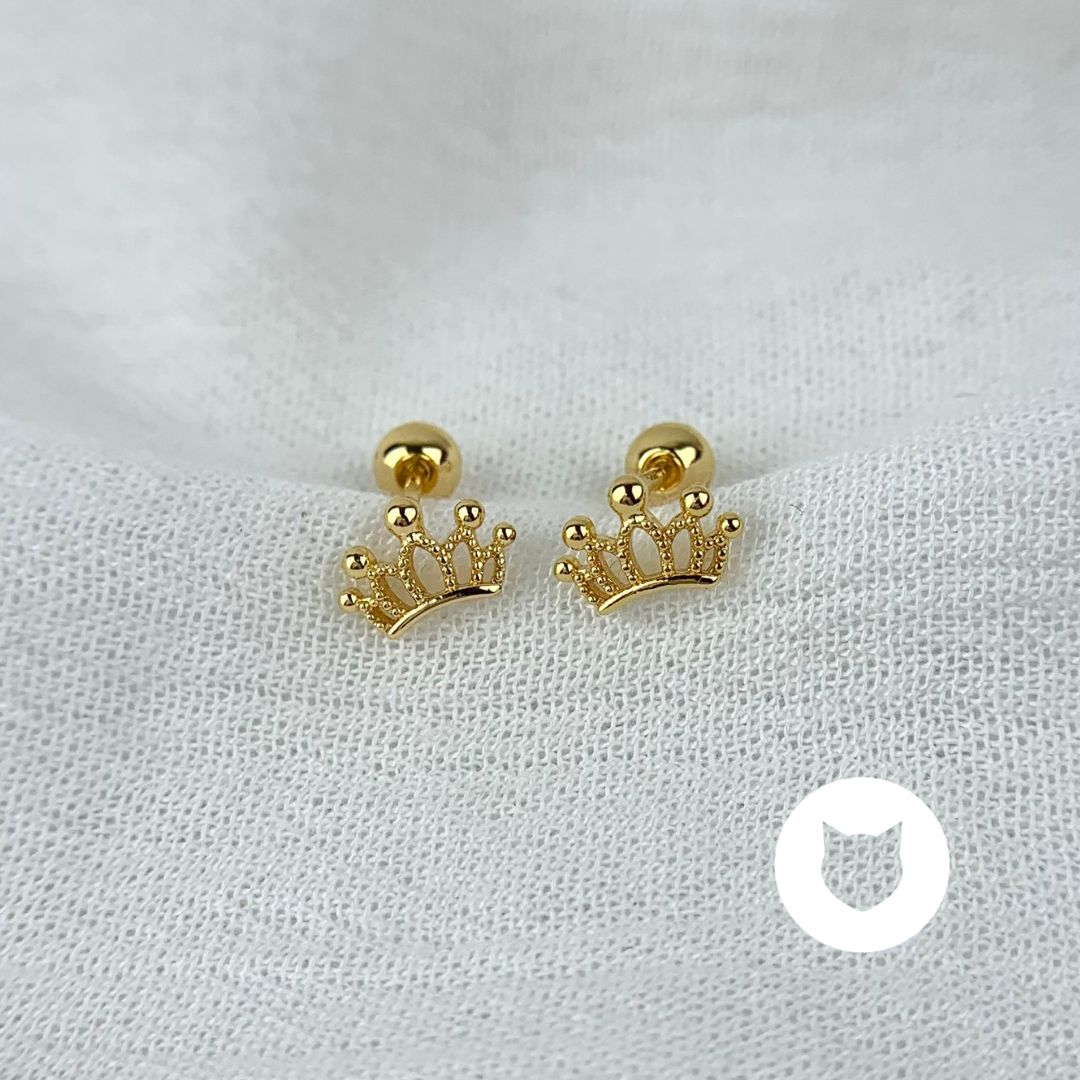 ARETES DE BAÑO DE ORO CORONA AB0475G36
