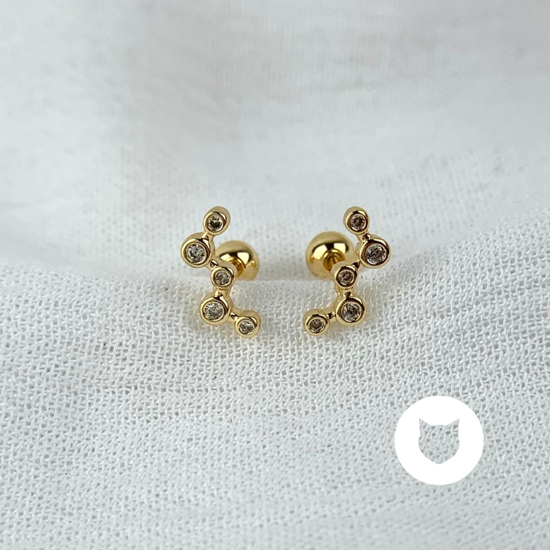 ARETES DE BA�O DE ORO Y CRISTALES AB0481G30