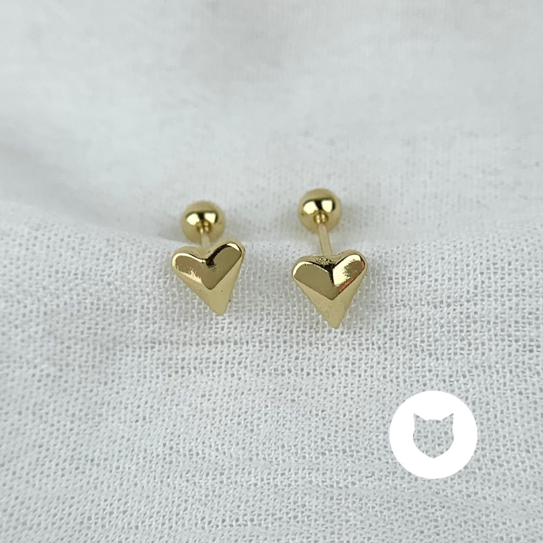 ARETES DE BAÑO DE ORO CORAZÓN AB0491G36