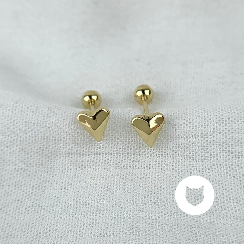 ARETES DE BAÑO DE ORO CORAZÓN AB0491G36