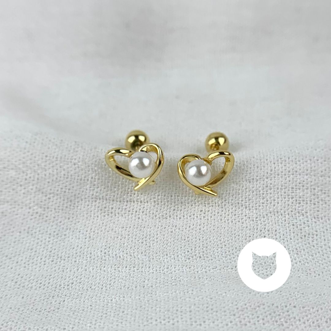 ARETES DE BA�O DE ORO CORAZ�N AB0498G36