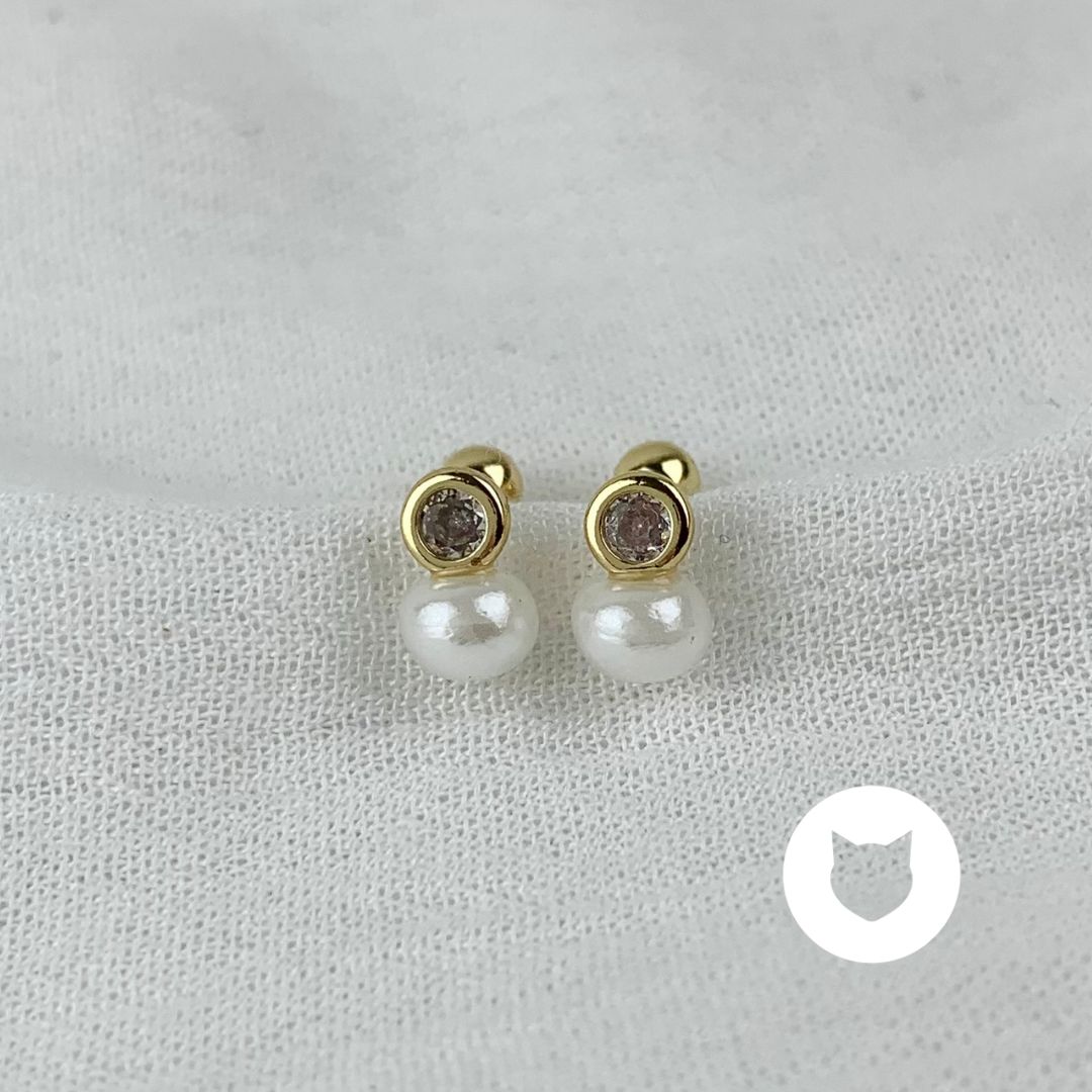 ARETES DE BAÑO DE ORO Y CRISTAL AB0503G36