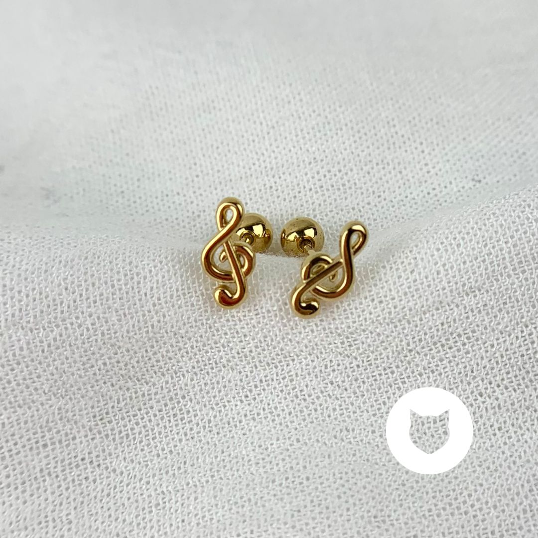 ARETES DE ACERO INOXIDABLE NOTA MUSICAL AB0508G88