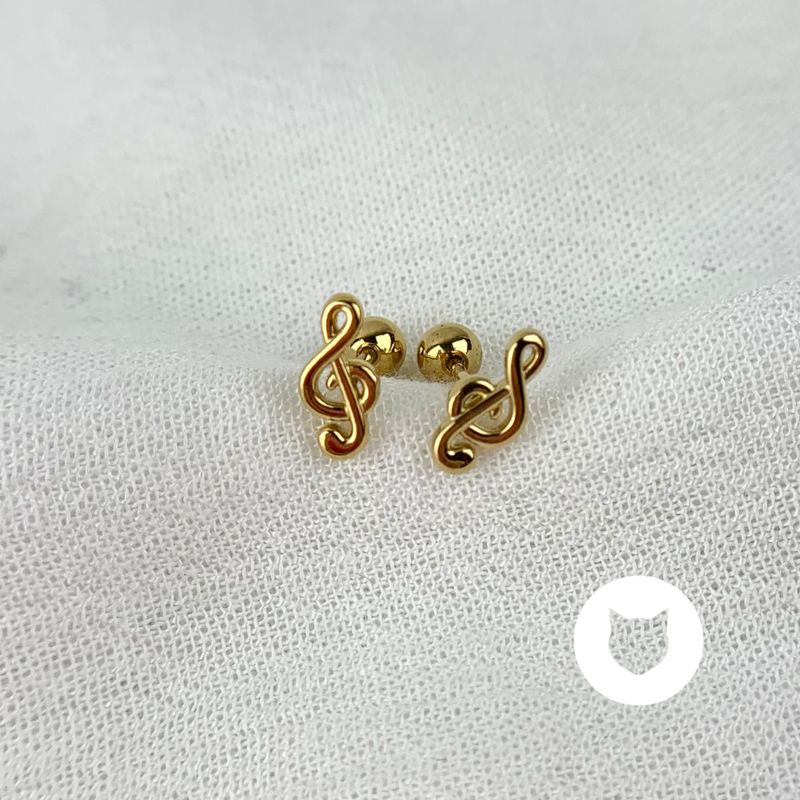 ARETES DE ACERO INOXIDABLE NOTA MUSICAL AB0508G88