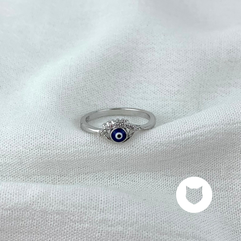ANILLO DE PLATA 925 Y CRISTALES OJO TURCO AN3661L25