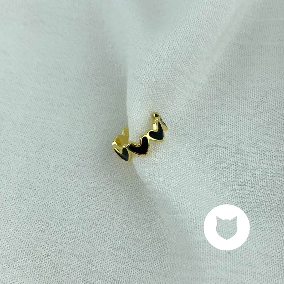 EARCUFF DE BAÑO DE ORO CORAZONES EA0689G30