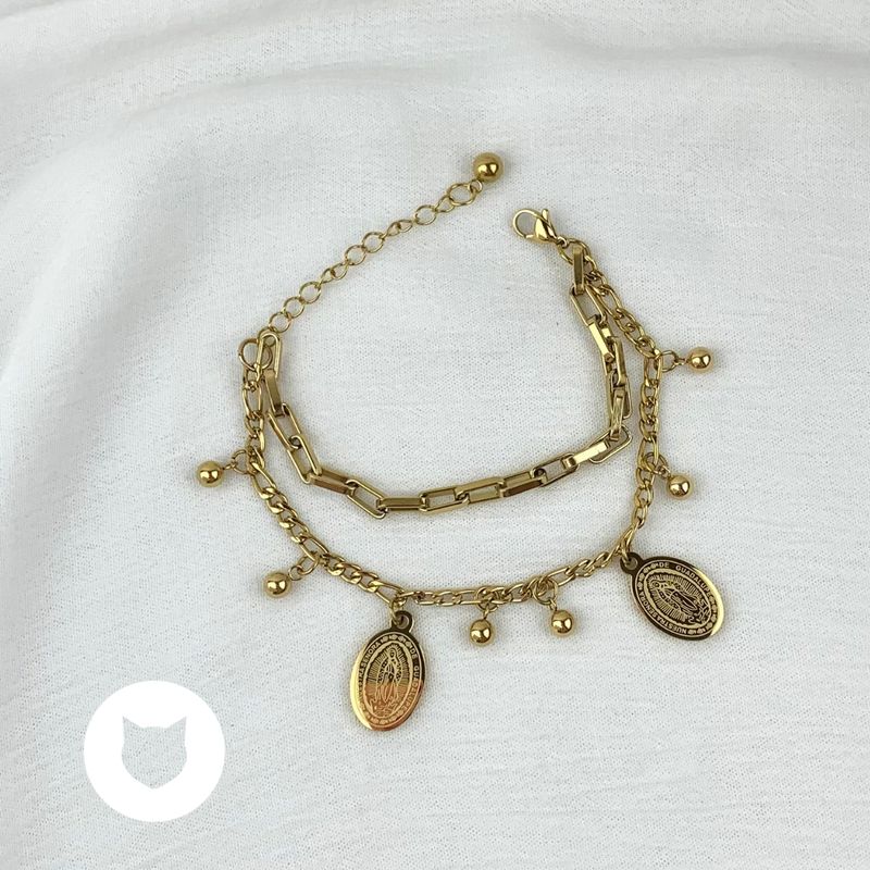 PULSERA DE ACERO INOXIDABLE VIRGEN DE GUADALUPE PU1807G46