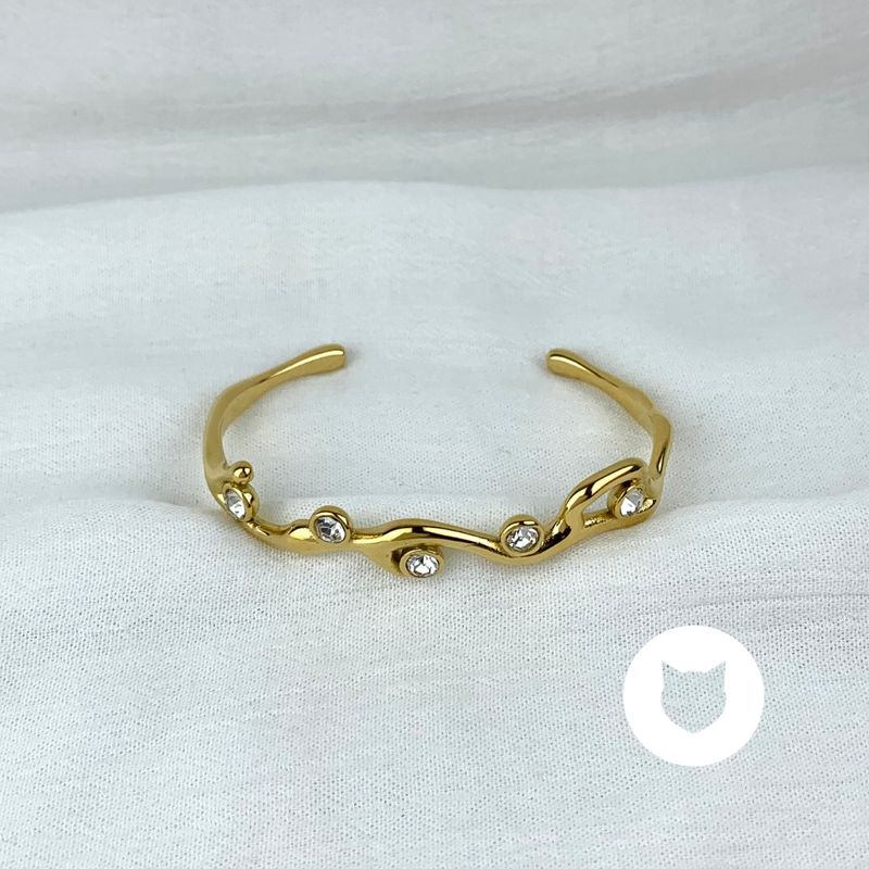 BRAZALETE DE ACERO INOXIDABLE Y CRISTALES PU1815G44