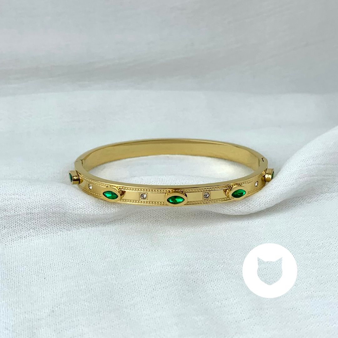 BRAZALETE DE ACERO INOXIDABLE Y CRISTALES PU1818G45