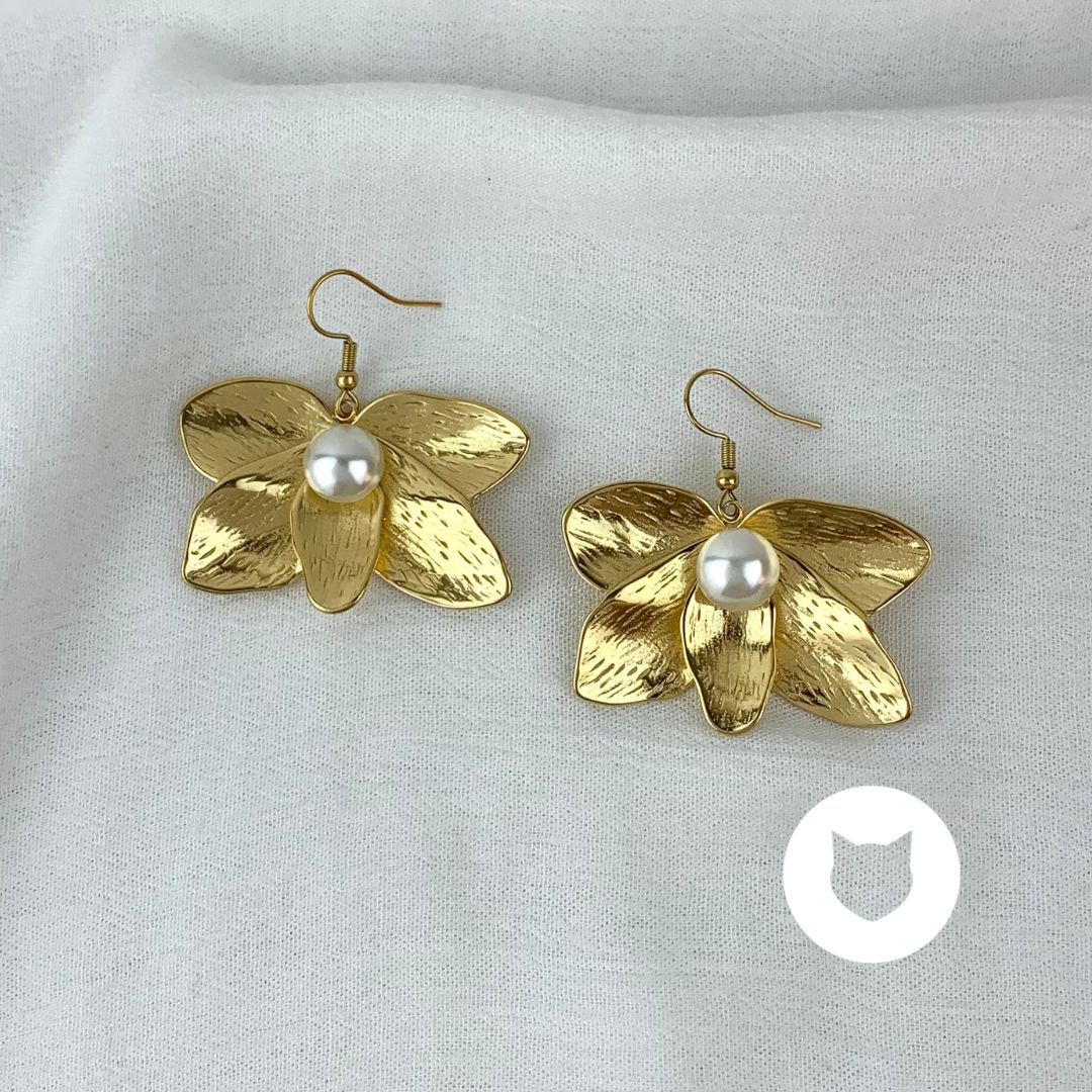 ARETES DE ACERO INOXIDABLE Y PERLA SINTÉTICA AR2797G73