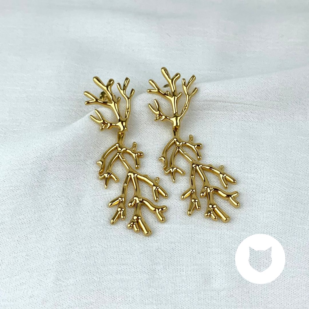 ARETES DE ACERO INOXIDABLE CORAL MARINO AR2802G76