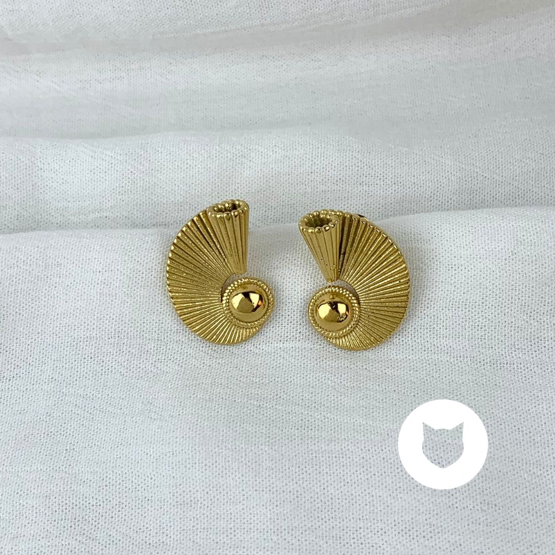 ARETES DE ACERO INOXIDABLE CARACOL MARINO AR2806G62