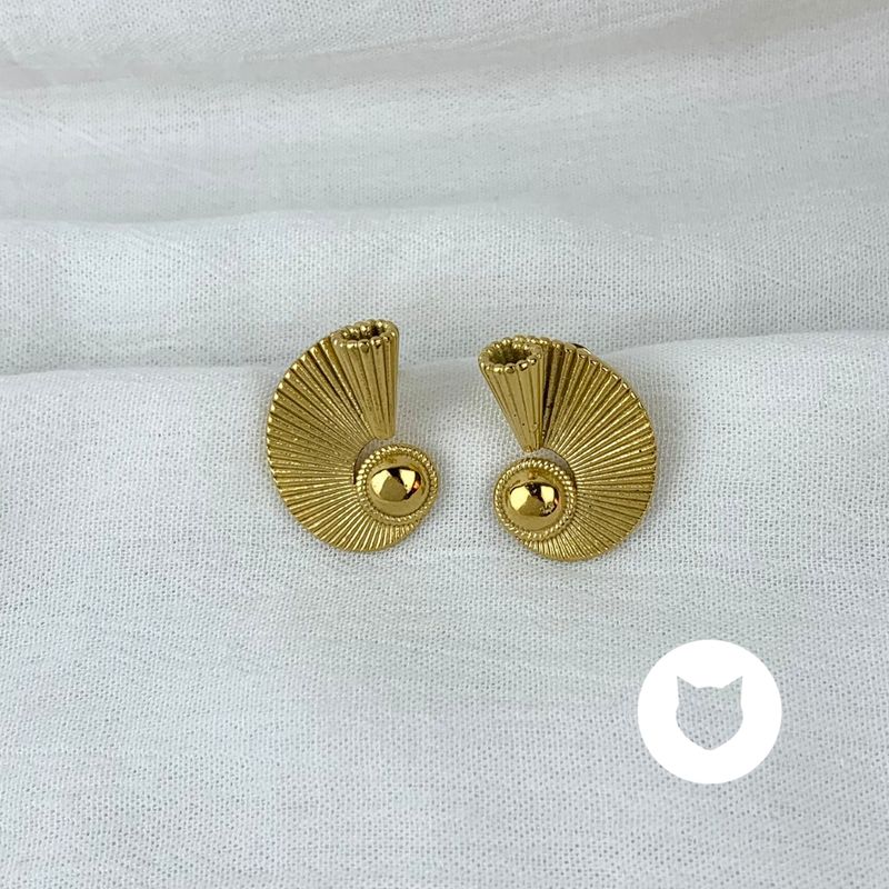 ARETES DE ACERO INOXIDABLE CARACOL MARINO AR2806G62