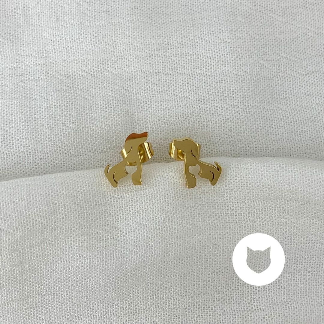 ARETES DE ACERO INOXIDABLE PERRO Y GATO AR2814G89