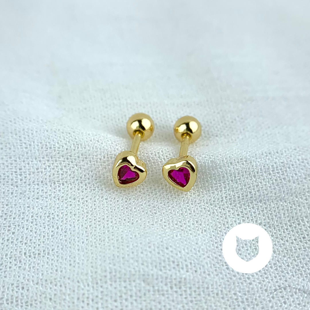 ARETES DE BAÑO DE ORO Y CRISTALES CORAZÓN AB0511G30