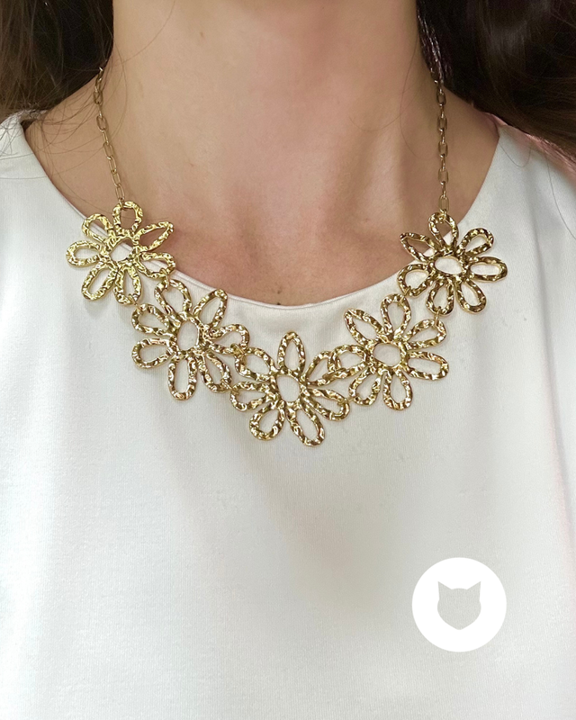 COLLAR DE ACERO INOXIDABLE FLORES CO1833G41