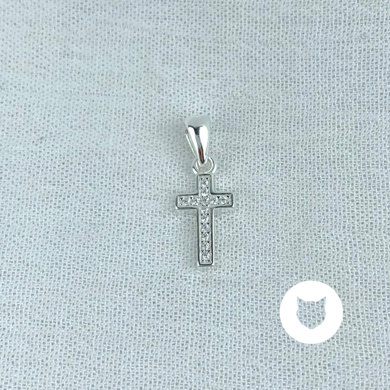 DIJE CRUZ DE PLATA 925 Y CRISTALES DI0803L30