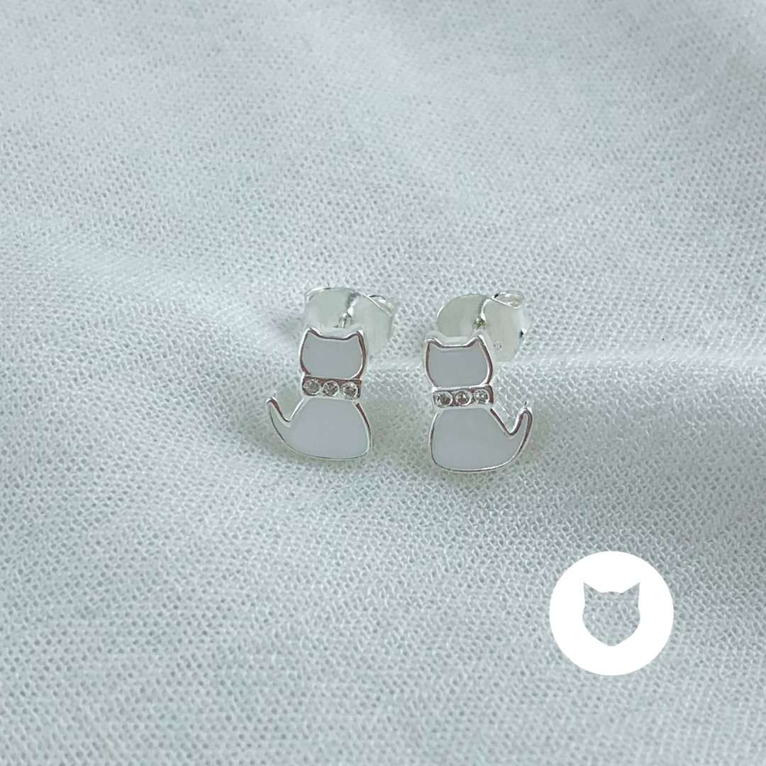 ARETES DE PLATA 925 Y CRISTALES GATO AR2836L26