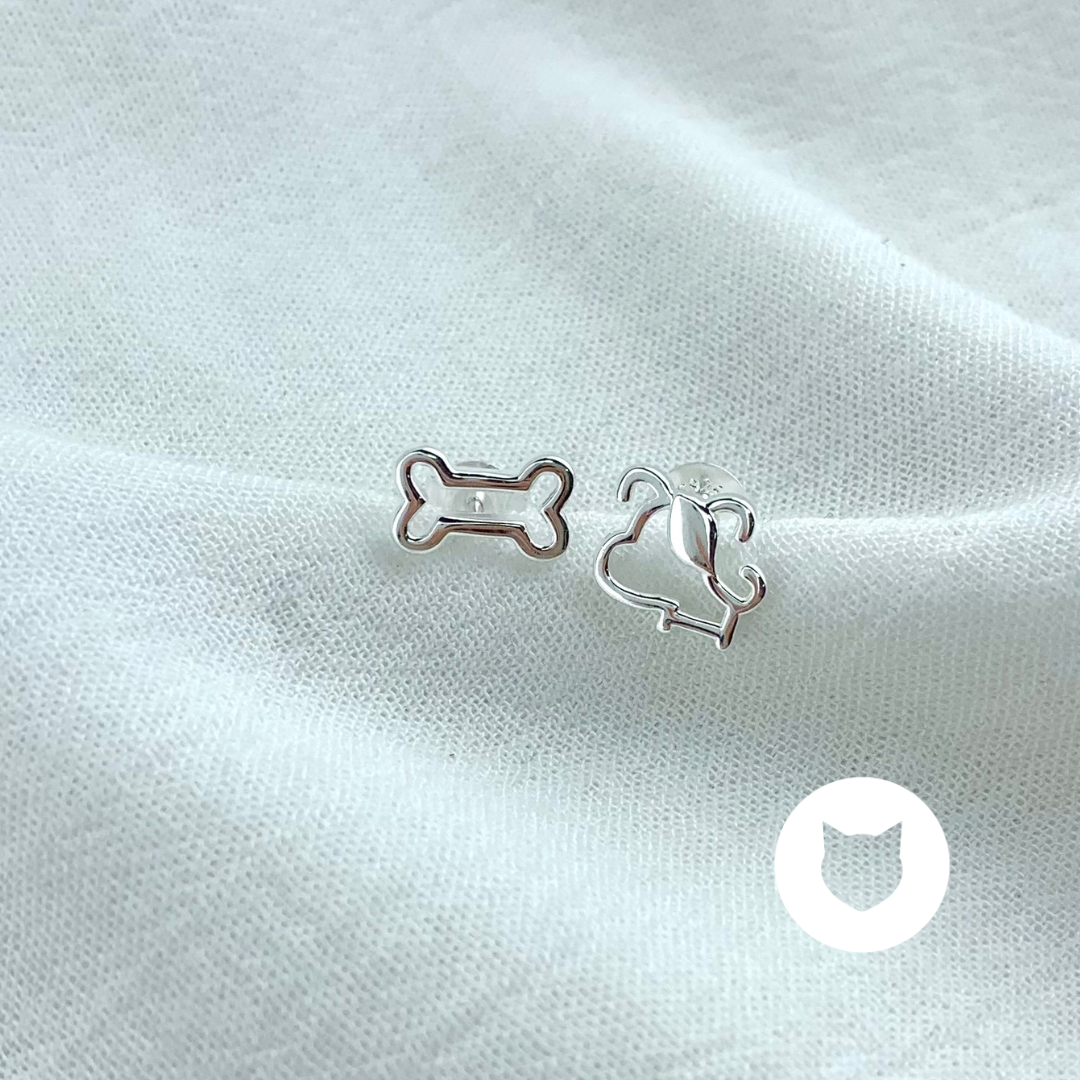 ARETES DE PLATA 925 PERRO Y HUESO AR2837L26