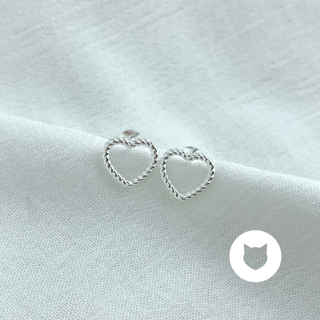 ARETES DE PLATA 925 CORAZÓN AR2842L25