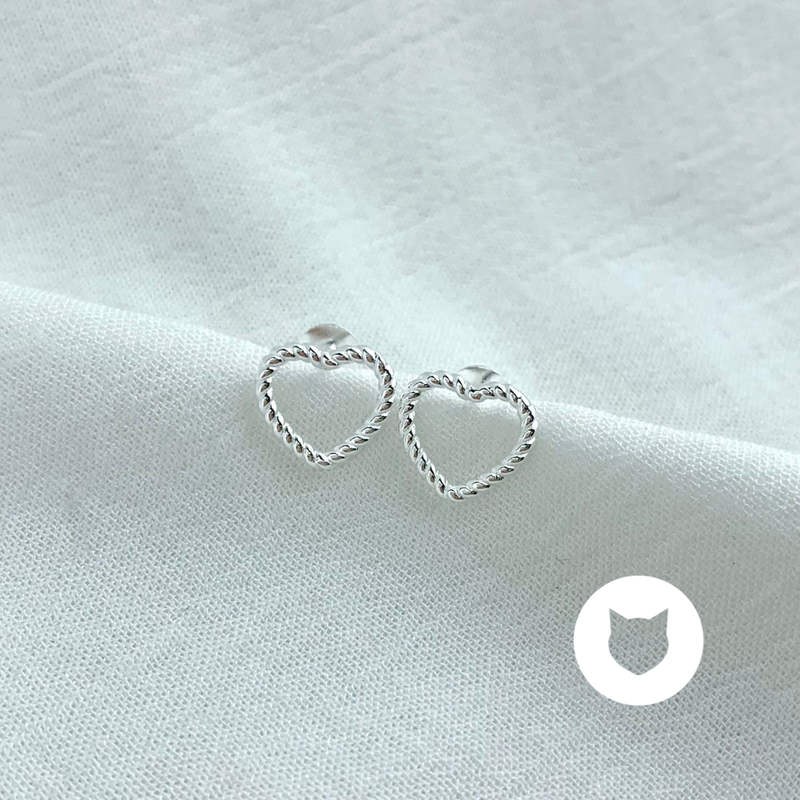ARETES DE PLATA 925 CORAZÓN AR2842L25