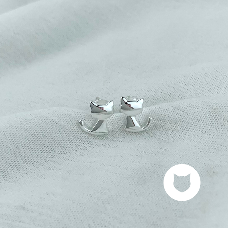 ARETES DE PLATA 925 GATO AR2844L27