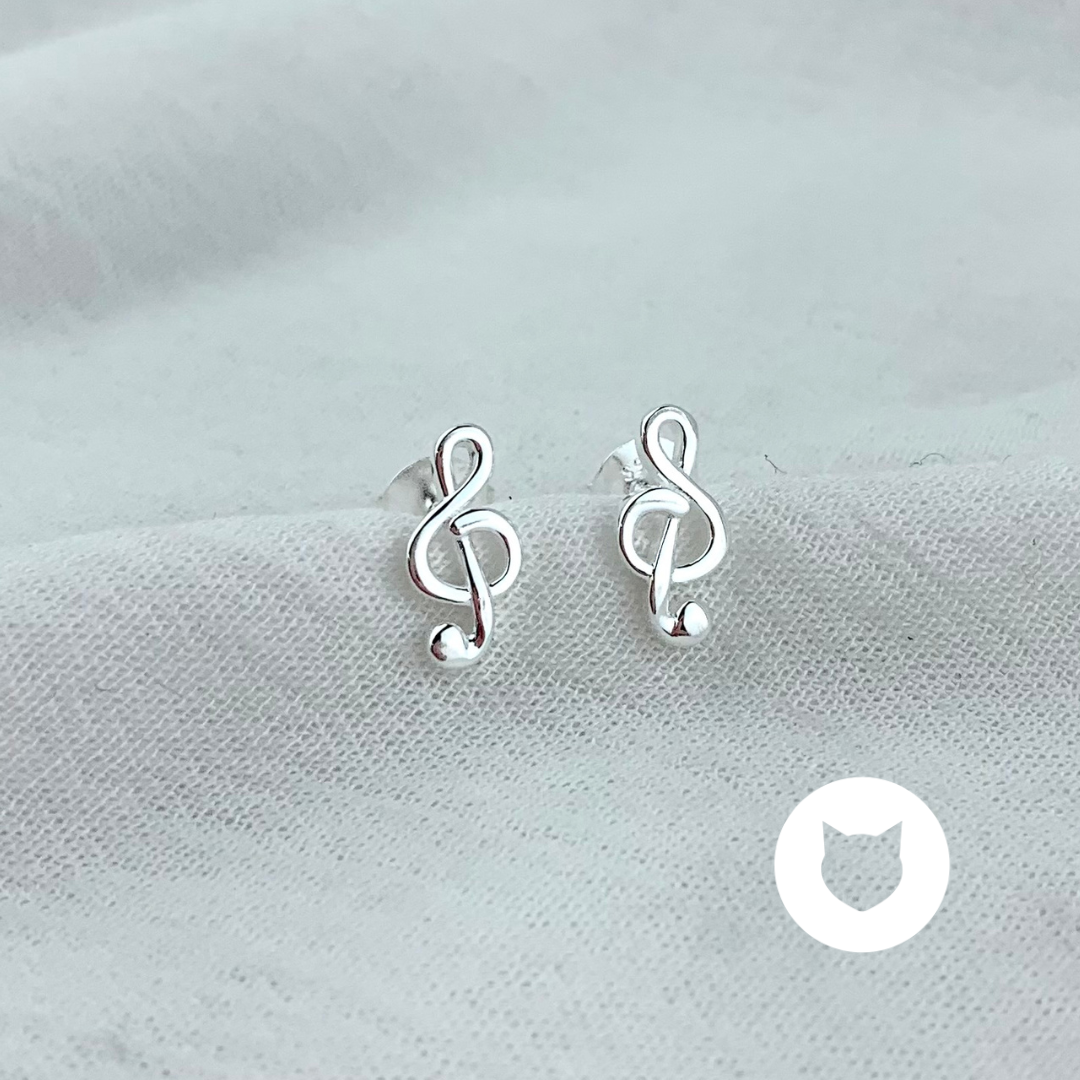ARETES DE PLATA 925 CLAVE DE SOL AR2849L26