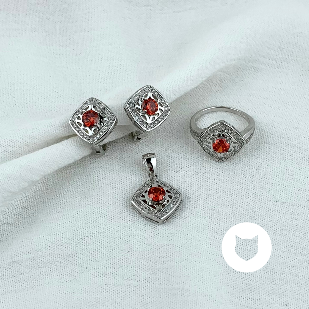 SET DE PLATA 925 Y CRISTALES SE1052L24