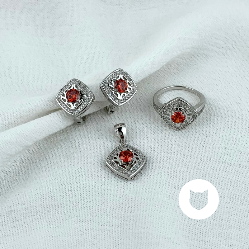 SET DE PLATA 925 Y CRISTALES SE1052L24