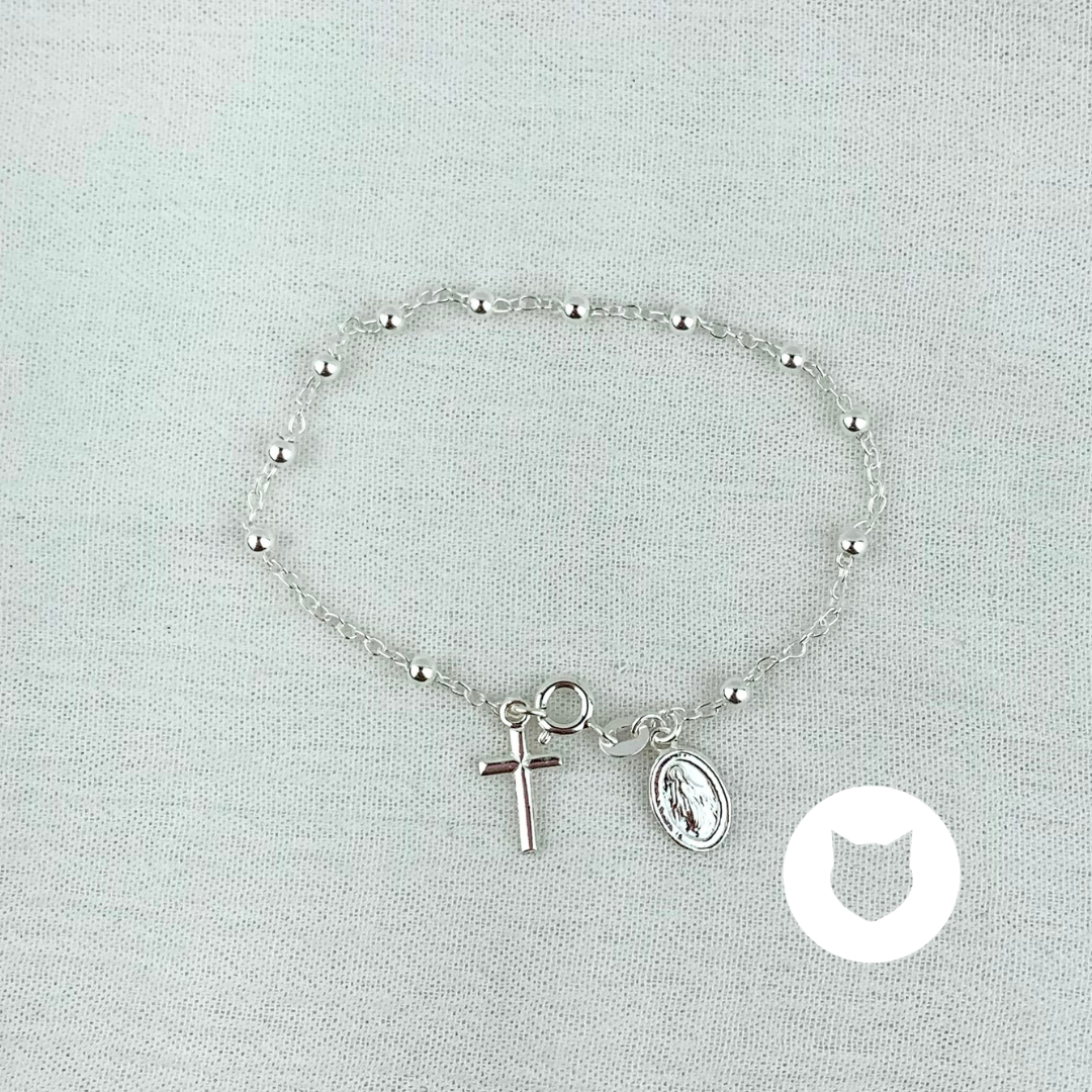 PULSERA DE PLATA 925 CON MEDALLA DE LA VIRGEN MILAGROSA PU1820L22