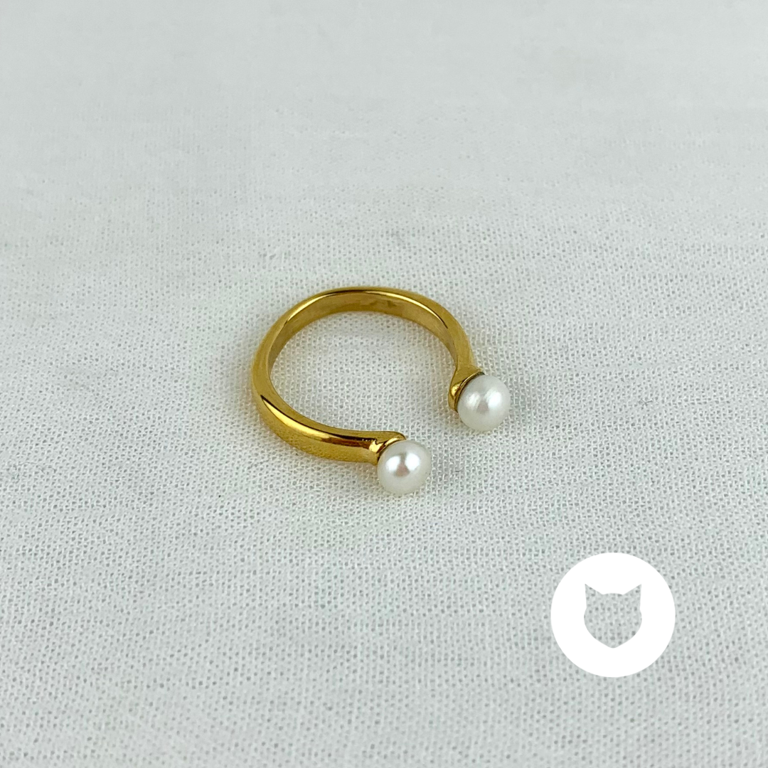 ANILLO DE ACERO INOXIDABLE Y PERLAS SINT�TICAS AN3674G41