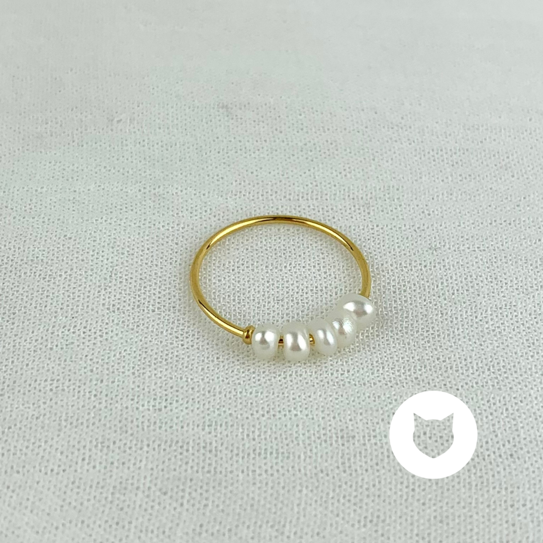 ANILLO DE ACERO INOXIDABLE Y PERLAS SINTÉTICAS AN3675G54
