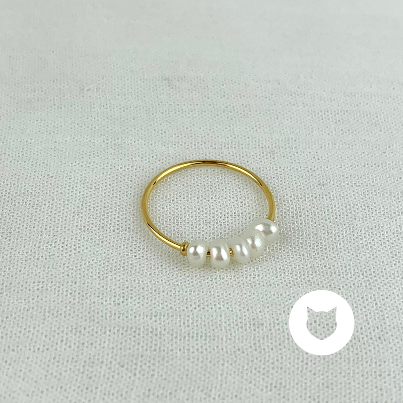 ANILLO DE ACERO INOXIDABLE Y PERLAS SINTÉTICAS AN3675G54