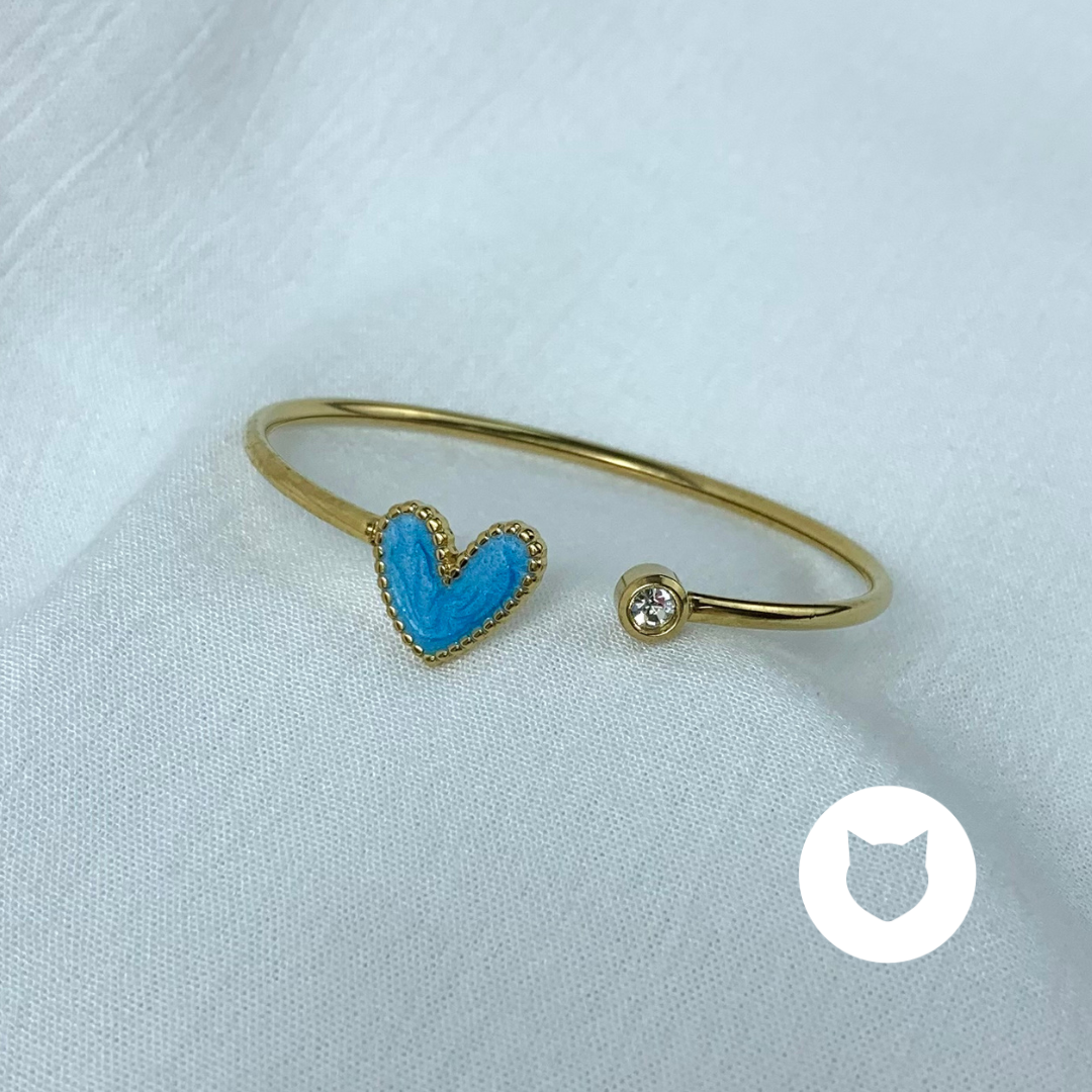 ​BRAZALETE DE ACERO INOXIDABLE Y CRISTAL CORAZÓN AZUL PU1834G75