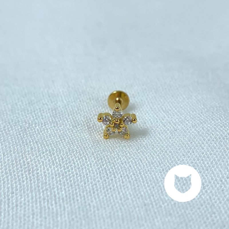 ARETE DE ACERO INOXIDABLE Y CRISTALES FLOR AB0516G54