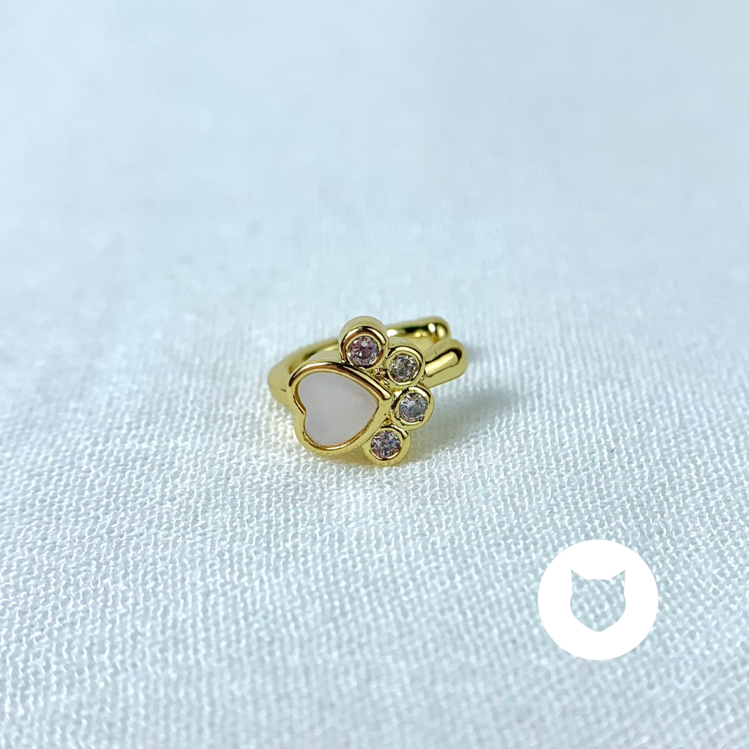 EARCUFF DE BRONCE Y CRISTALES HUELLA PERRO EA0693G56