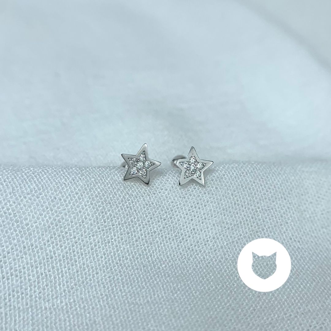 ARETES DE PLATA 925 Y CRISTALES ESTRELLA AB0518L27