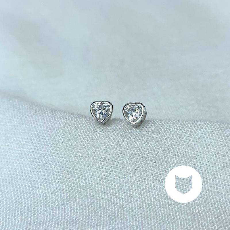 ARETES DE PLATA 925 Y CRISTAL CORAZÓN AB0519L25