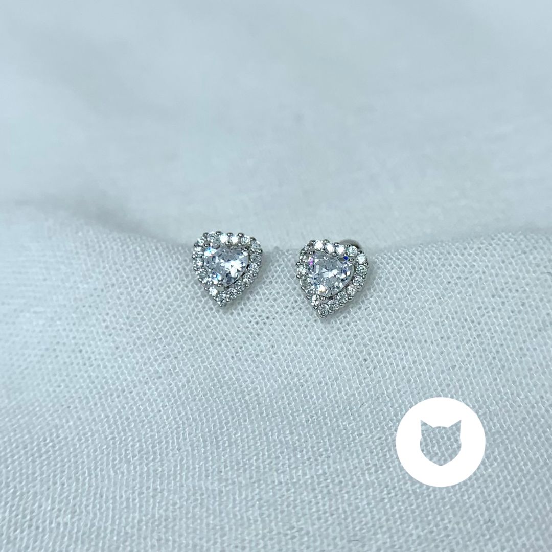 ARETES DE PLATA 925 Y CRISTALES CORAZÓN AB0520L26