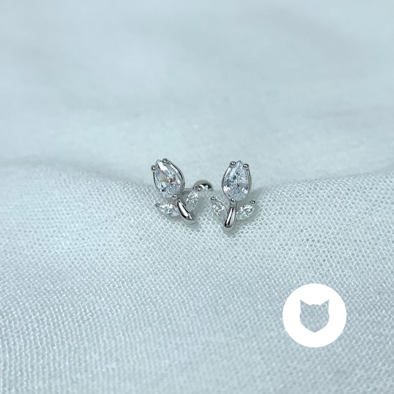ARETES DE PLATA 925 Y CRISTALES TULIPÁN AB0523L26