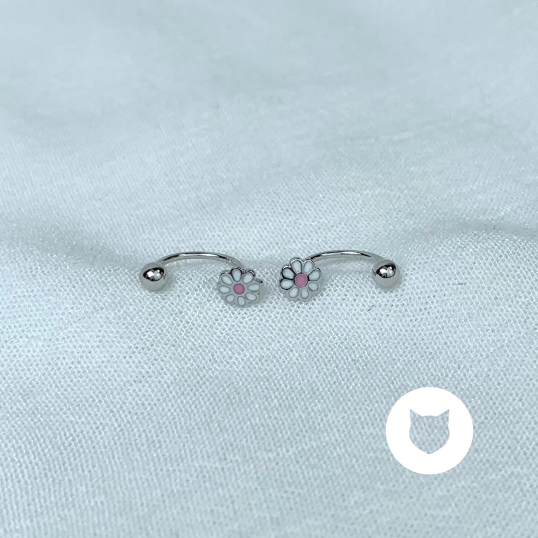 ARETES DE PLATA 925 FLOR AB0526L26