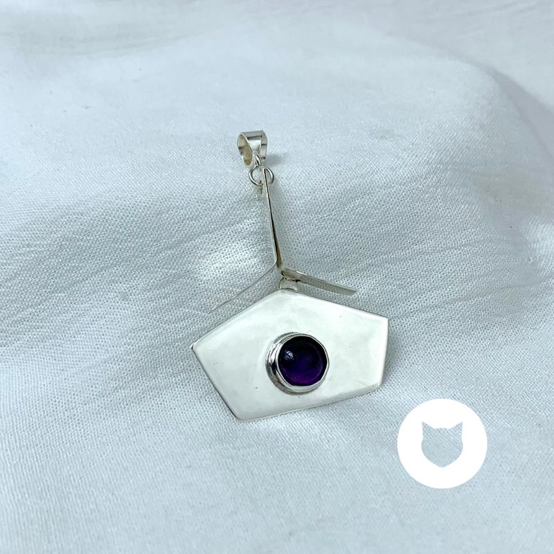 DIJE PLATA 925 Y AMATISTA DI0807M30