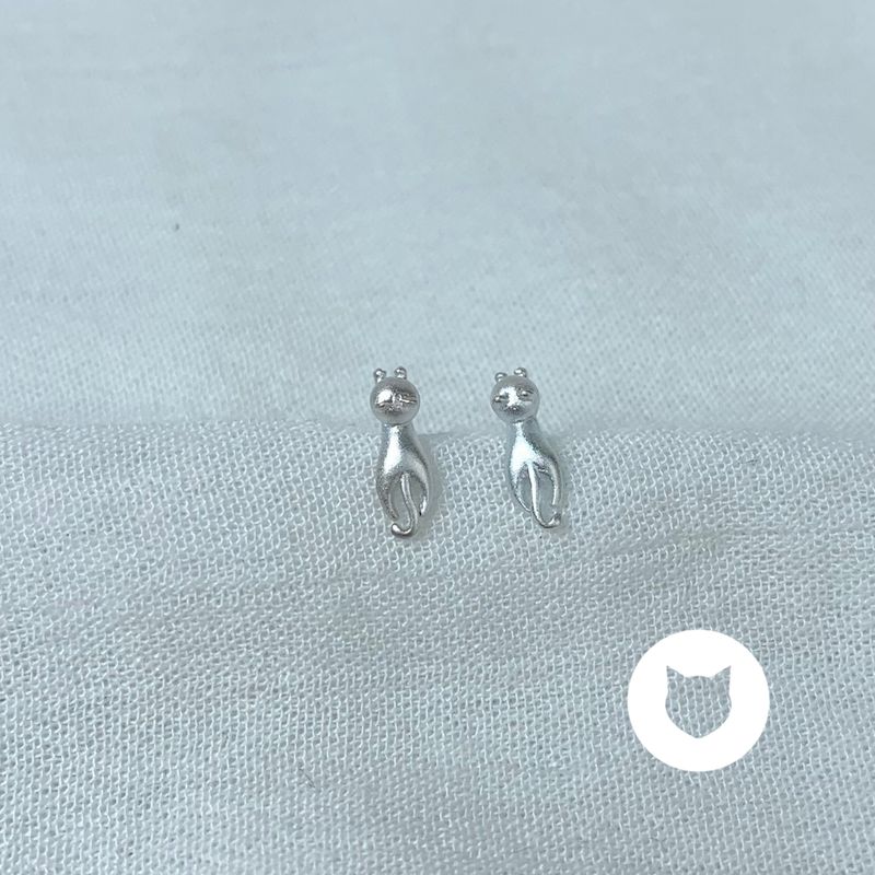 ARETES DE PLATA 925 GATOS AR2855N36