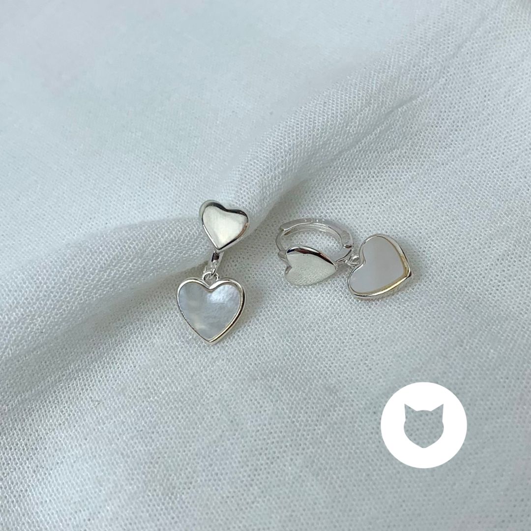 ARGOLLAS DE PLATA 925 CORAZONES AG1734L24