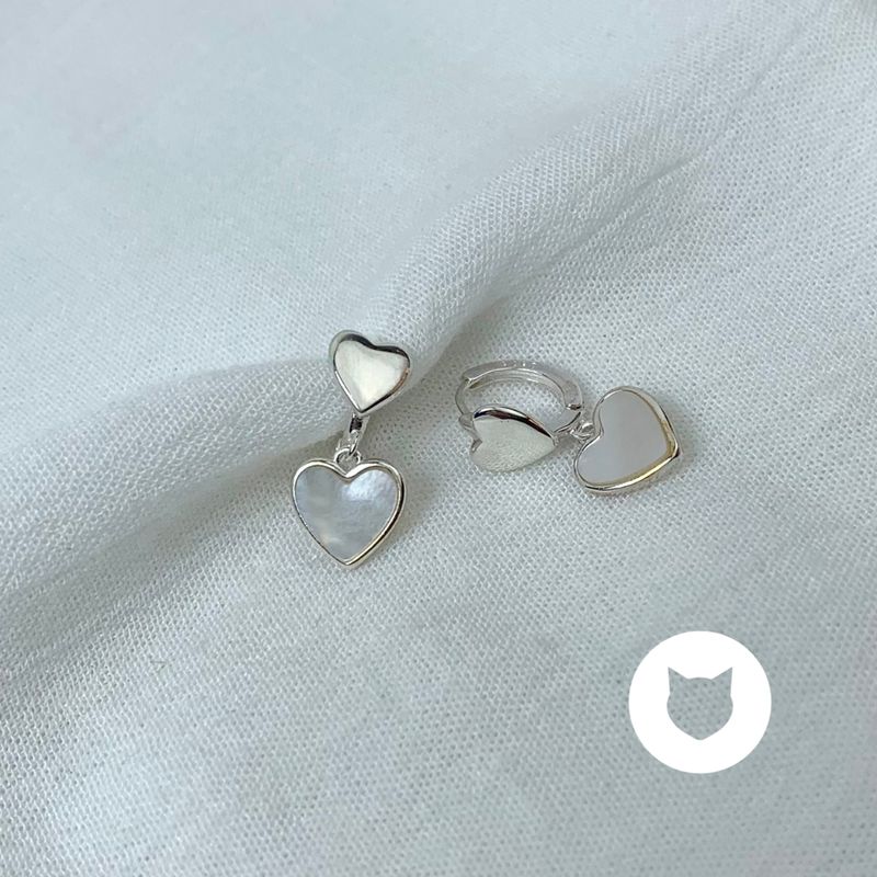 ARGOLLAS DE PLATA 925 CORAZONES AG1734L24