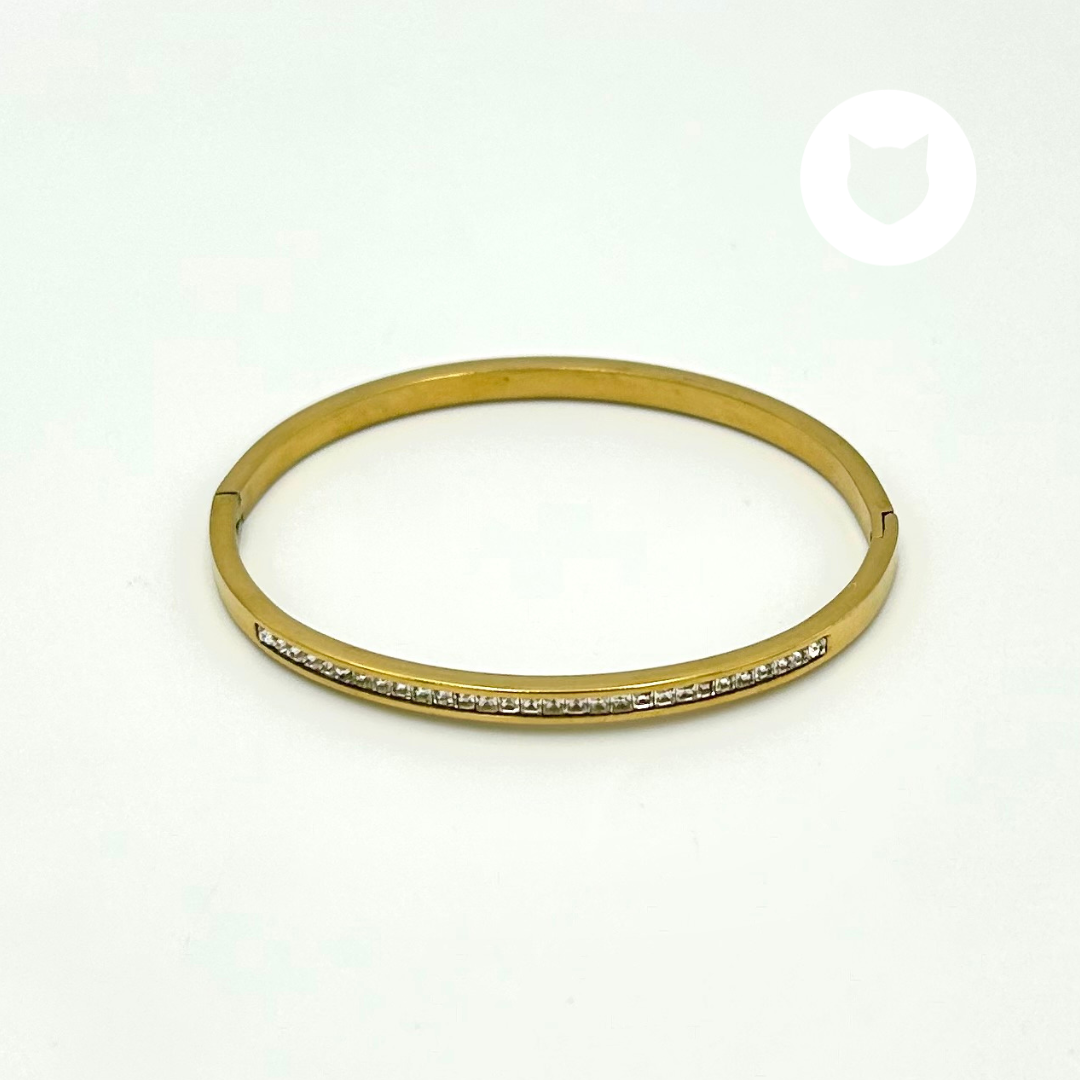 BRAZALETE DE ACERO INOXIDABLE Y CRISTALES PU1850G30