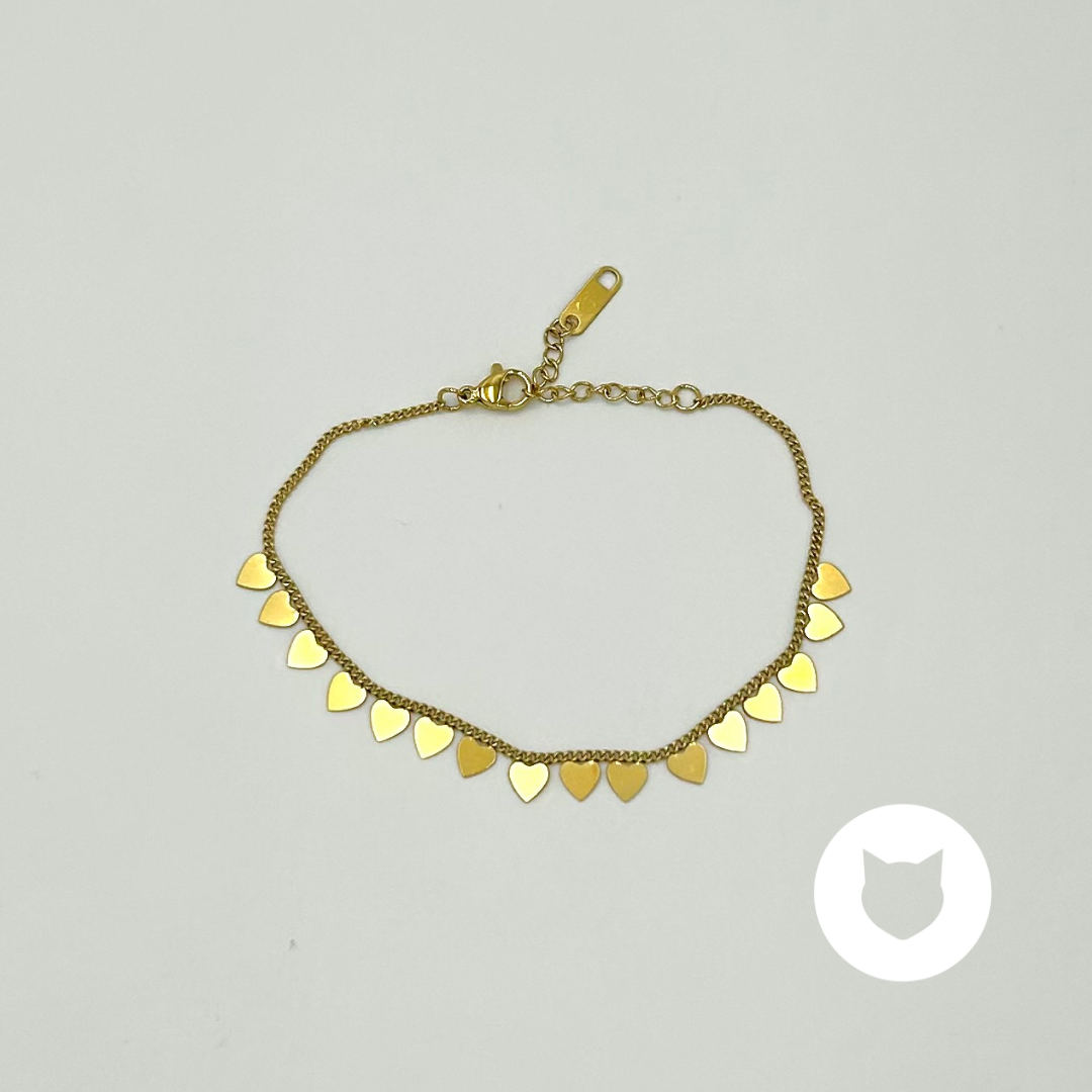 PULSERA DE ACERO INOXIDABLE CORAZONES PU1852G34