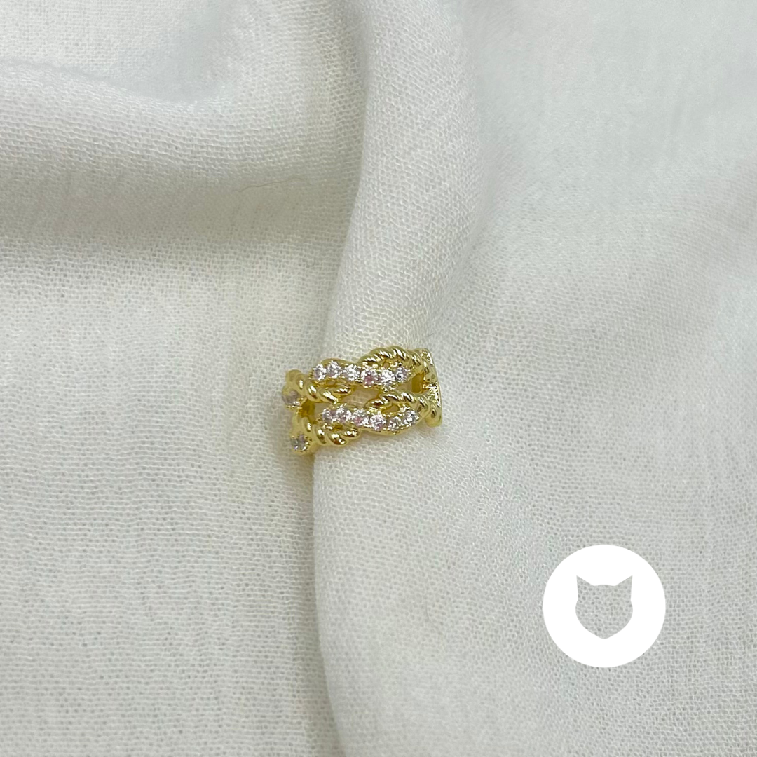 ​EARCUFF DE BAÑO DE ORO Y CRISTALES EA0698G30